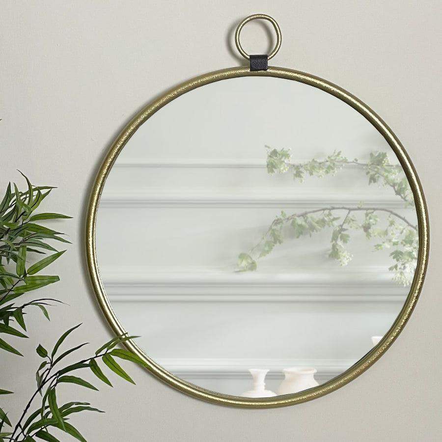 The Allure of the Gold Round Loop-Topped Wall Mirror - The Farthing