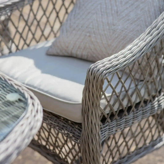 6 Seater PE Rattan Outdoor Dining Set with Chairs & Oval Table