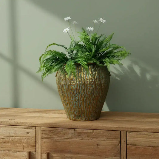 Aged Gold Metal Planter