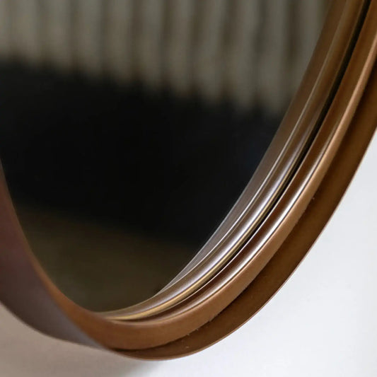 Aged Bronze Oval Metal Wall Mirror 133