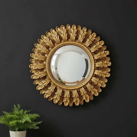 Antique Gold Medium Decorative Frame Convex Mirror