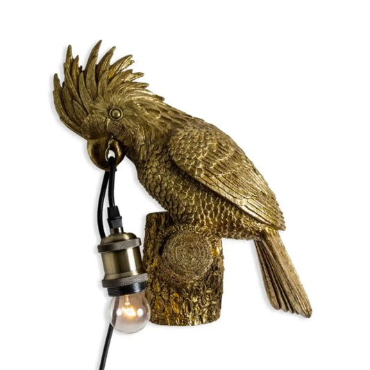 Antique Gold Parrot Wall Light