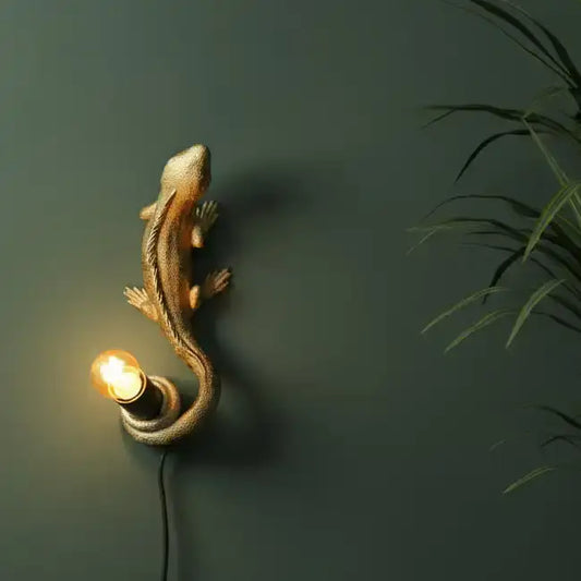 Antique Gold Lizard Table / Wall Light