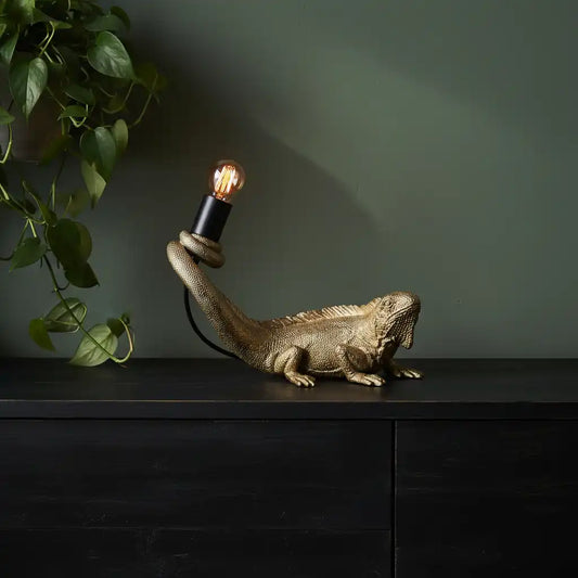 Antique Gold Lizard Table / Wall Light 1