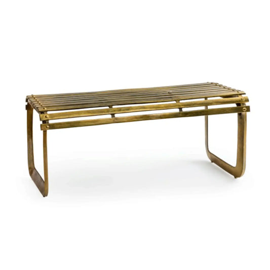 Bamboo bench on a white background