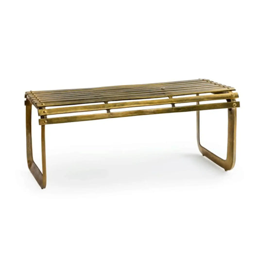 Bamboo bench on a white background
