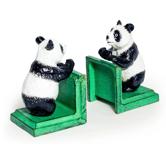 Antiqued Panda Bookends