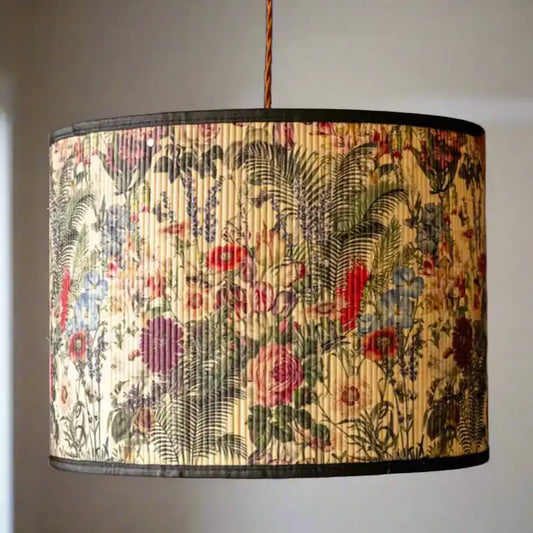 Bamboo Floral Print Lampshade