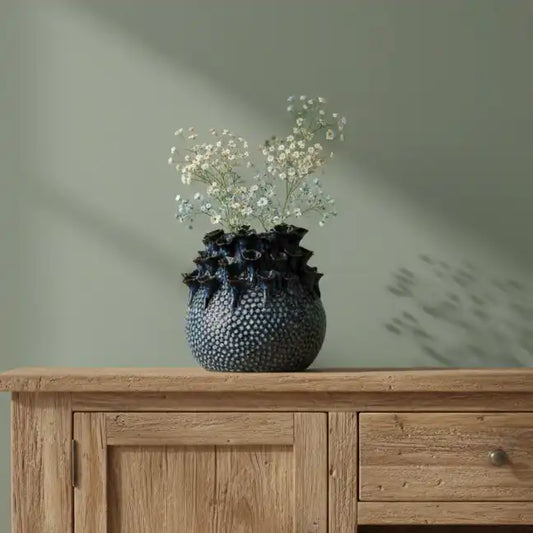 Blue Ceramic Coral Plant Pot 2