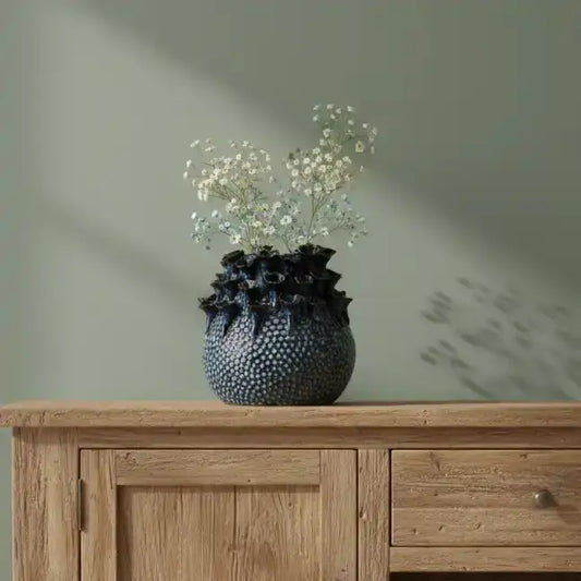 Blue Ceramic Coral Plant Pot 2