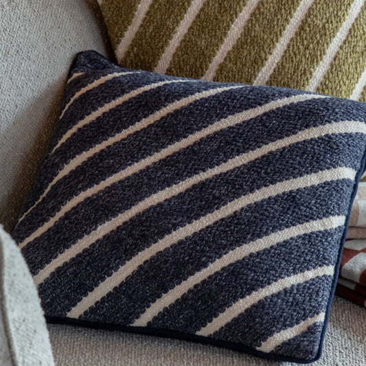 Blue Diagonal Stripe Cushion 3