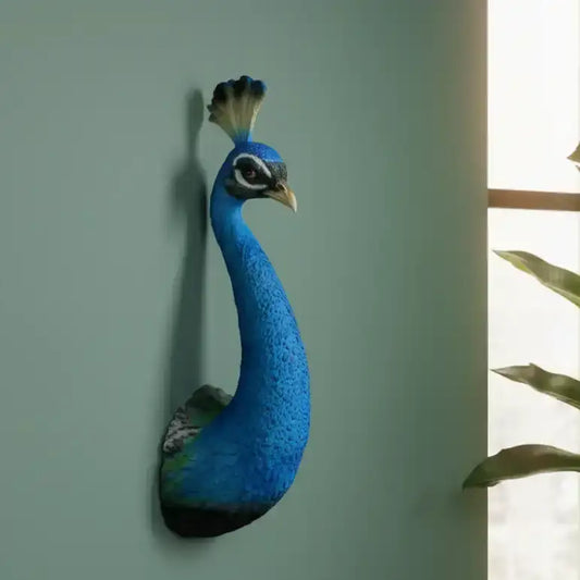 Blue Peacock Head Wall Decoration
