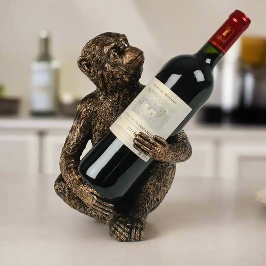 Bronze Monkey Wine Bottle Holder