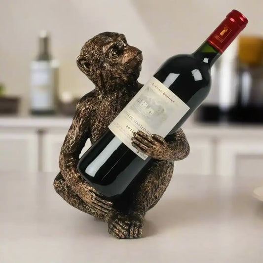 Bronze Monkey Wine Bottle Holder