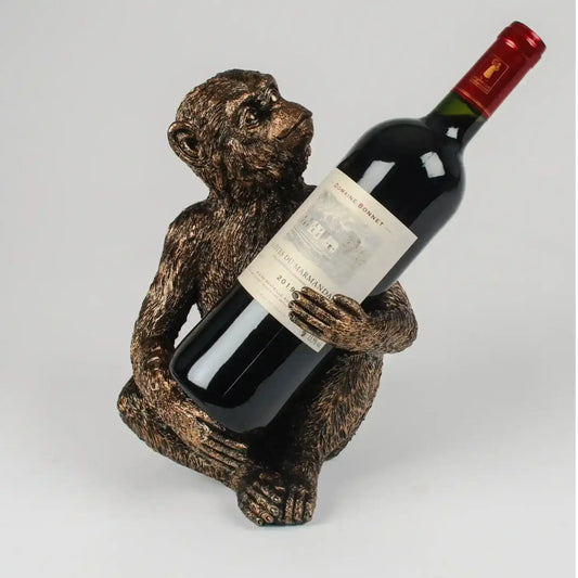 Bronze Monkey Wine Bottle Holder