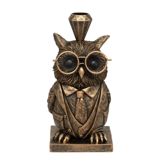 Bronze Owl Candleholder