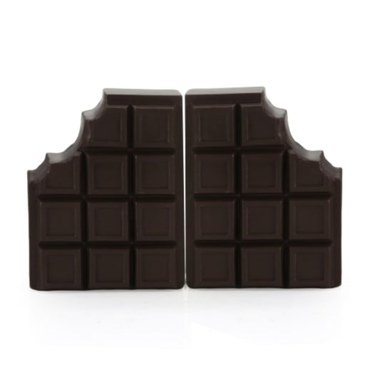 Two chocolate bar-shaped molds on a white background