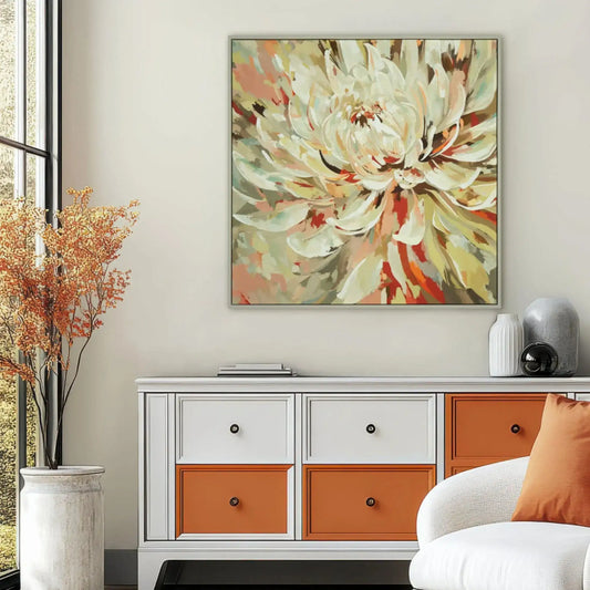 Chrysanthemum Flower Framed Canvas 6