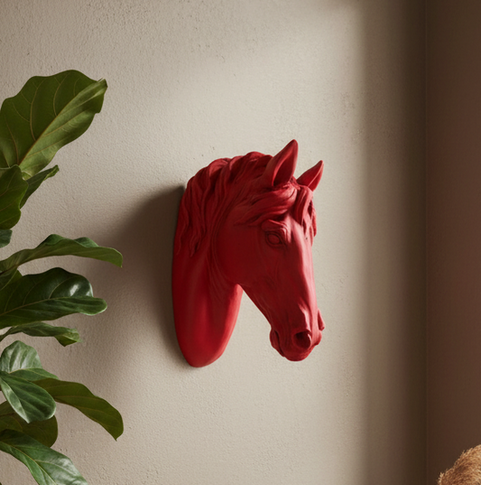 Distressed Pink Horse Head Wall Decoration