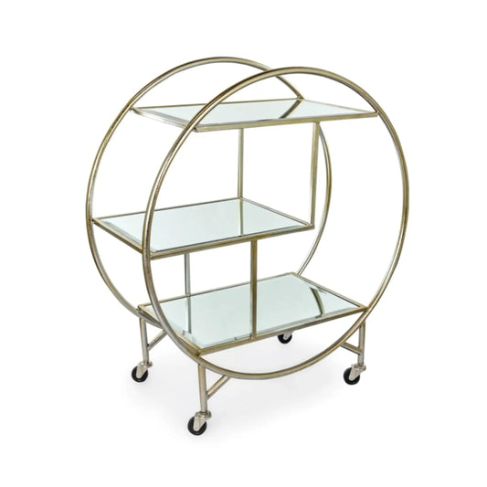 Distressed Silver Art Deco Drinks Trolley