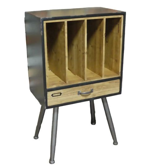 Distressed Vinyl Storage Cabinet 1