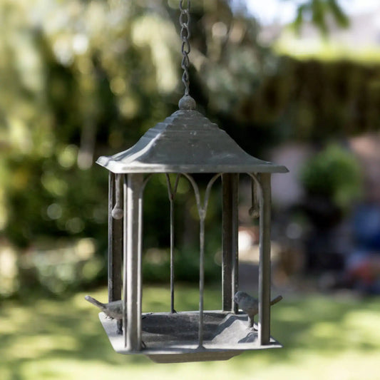 Distressed Hanging Metal Bird Feeder