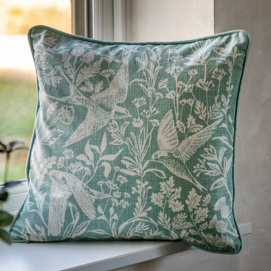 Duck Egg Birds Cushion