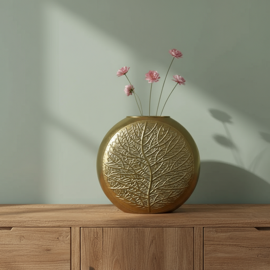 Extra Large Gold Leaf Print Vase