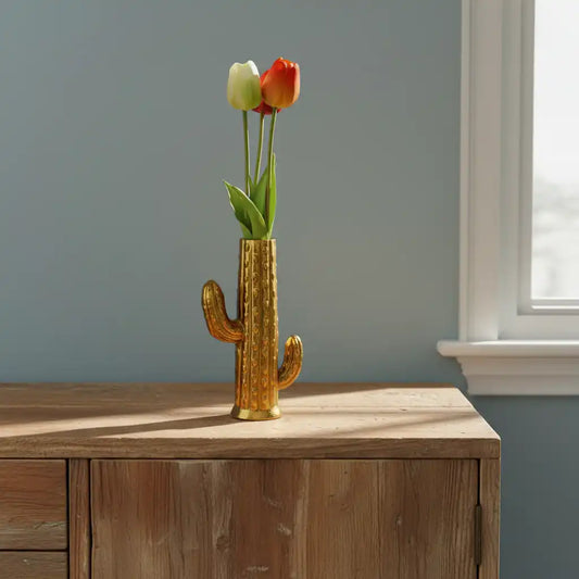 Gold Cactus Stem Vase