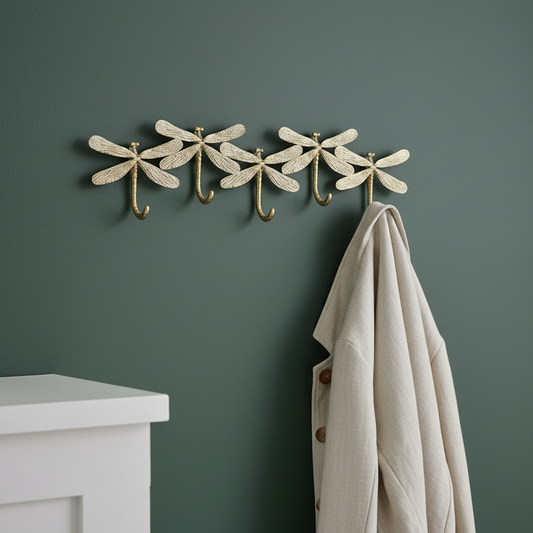 Gold Dragonfly Door Hooks