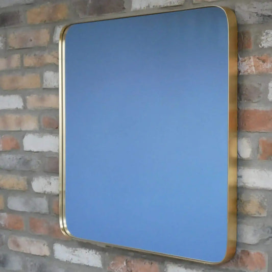Gold Slim Edge Square Wall Mirror - The Farthing