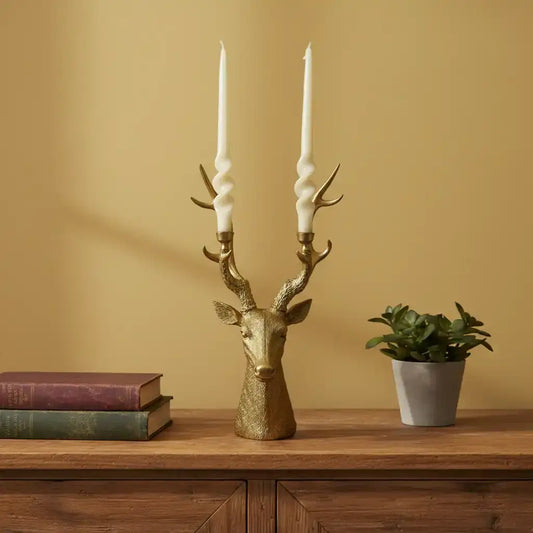 Gold Stag Candle Holder