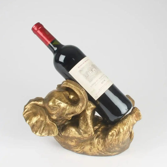 Gold Elephant Wine Bottle Holder 2