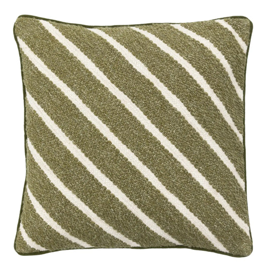 Green Diagonal Stripe Cushion 1