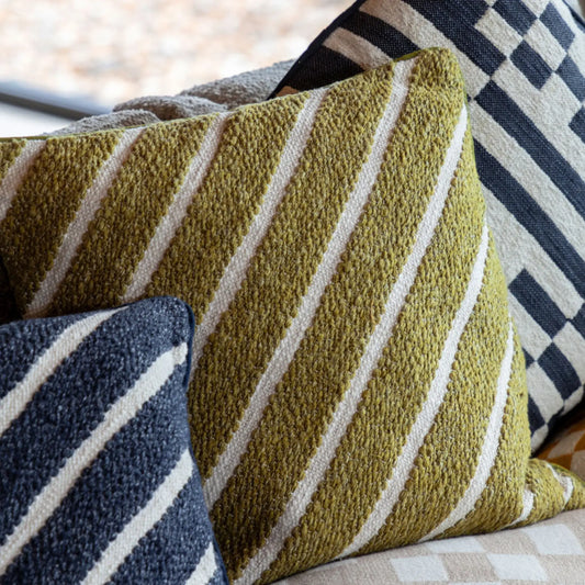 Green Diagonal Stripe Cushion 66