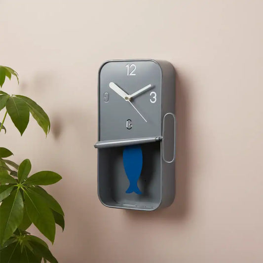 GreySardineTinPendulumWallClock