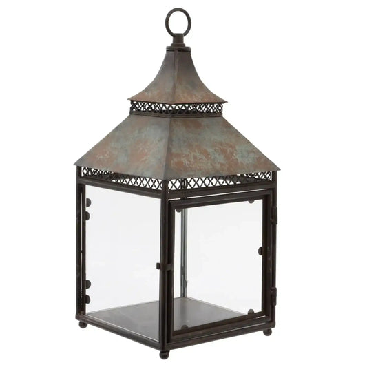 Industrial Inspired Metal & Glass Lantern