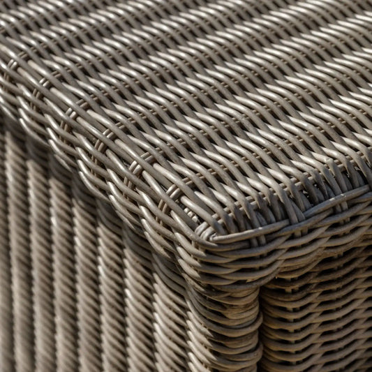 Large Grey Woven PE Wicker Outdoor Storage Box