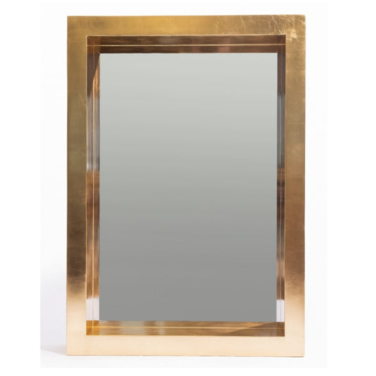 Large Rectangular Gold Leaf Wall Mirror 1