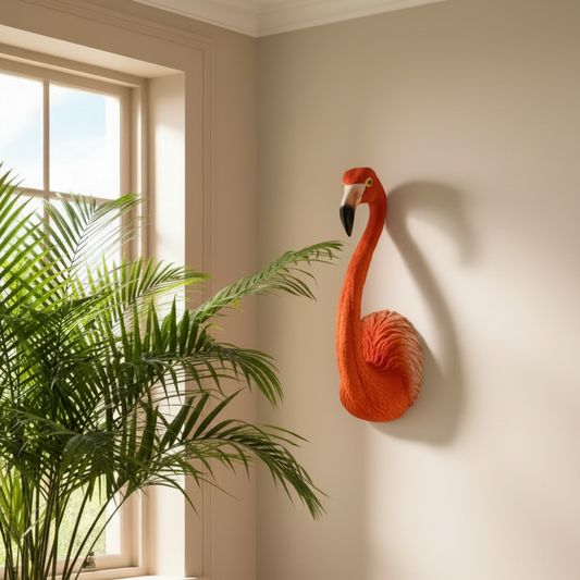 Large Faux Flamingo Head Wall Art 2