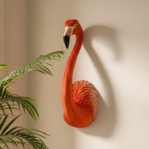 Large Faux Flamingo Head Wall Art 5