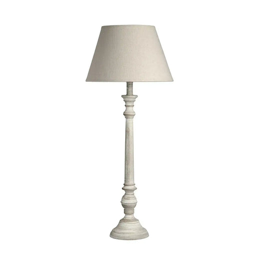 Grey Wash Wooden Table Lamp 4