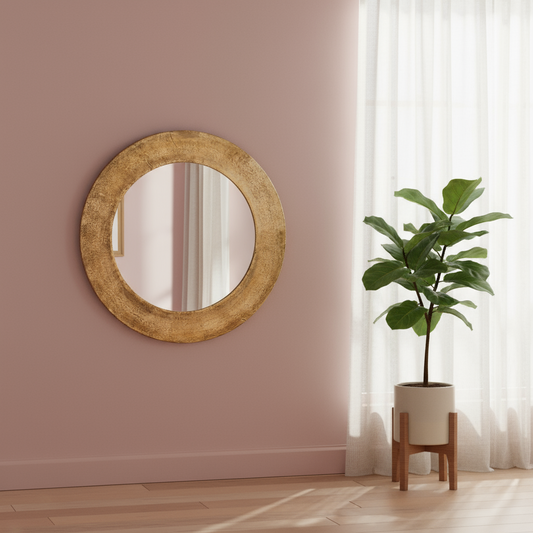 Light Gold Metal Wall Mirror
