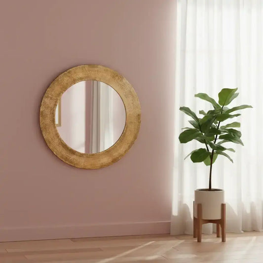 Light Gold Metal Wall Mirror