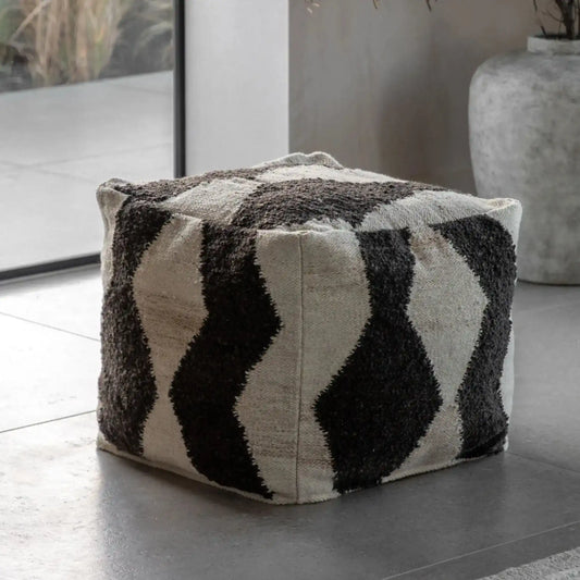 Monochrome Zigzag Pouffe 1