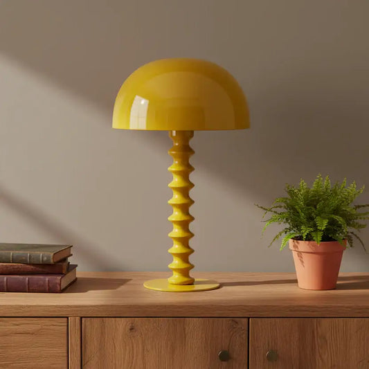 Mustard Yellow Ribbed Table Lamp