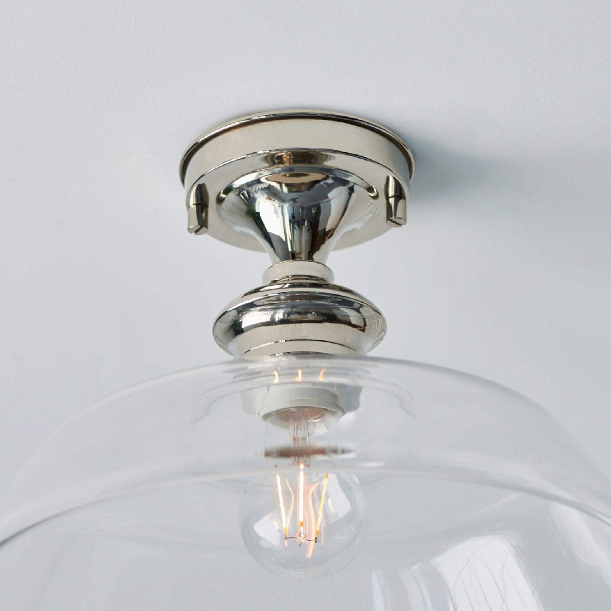 Nickel and Glass Dorset Ceiling Light
