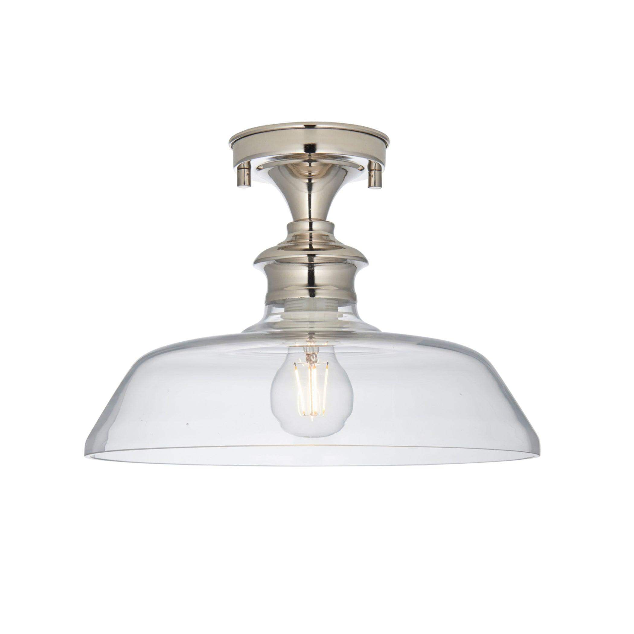 Nickel and Glass Dorset Ceiling Light 1
