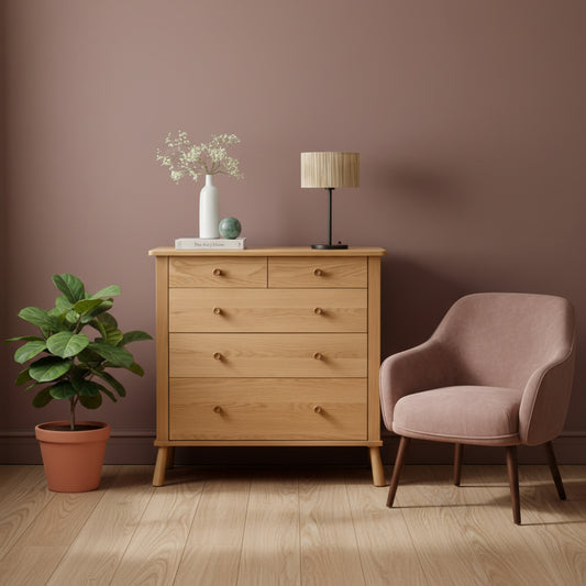 Nordic Oak 5 Drawer Chest of Drawers 1