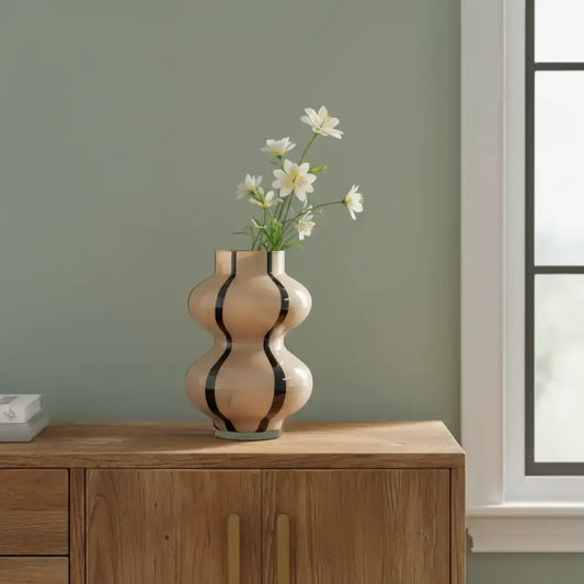 Organic Handblown Stripes Vase